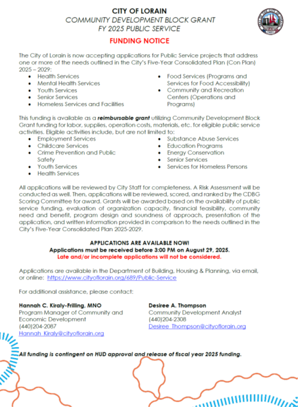 Public Service Funding Notice